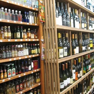 shelves of alcohol