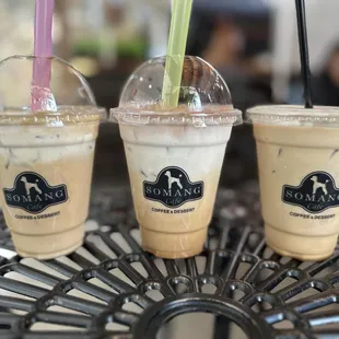 Einspanner latte, Mascarpone Tiramisu iced latte, Caramel iced latte