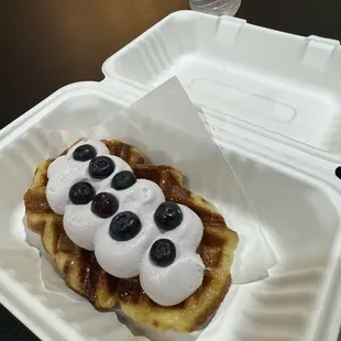 Waffle with blueberry