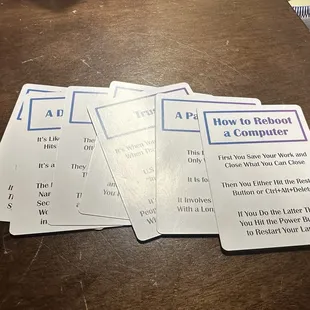 Mansplaining card game - one of the many games available to play while you sip