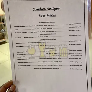 Beer list