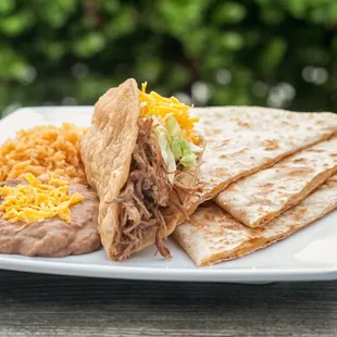 Beef Taco and Quesadilla Combo