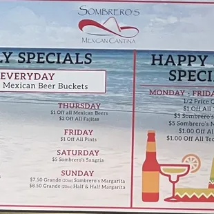 Current specials as of October 2022