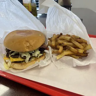 Double patty with bacon and fries