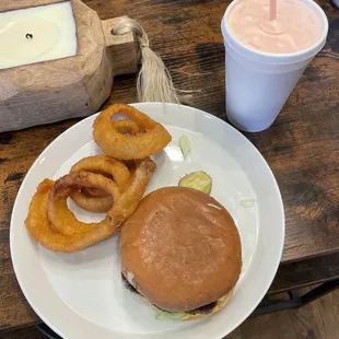 Toasted bun on a great burger...They had to do well if they didn&apos;t want the rings and shake to outweigh