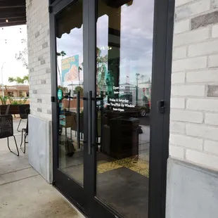 the front door of a restaurant