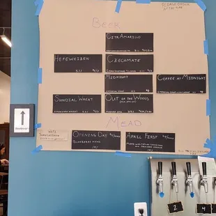 a coffee machine and a menu on the wall