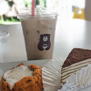 Cheddar smore, tiramisu crepe, coconut latte