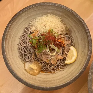 Kimchi beef soba