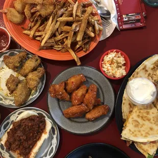 a table full of food