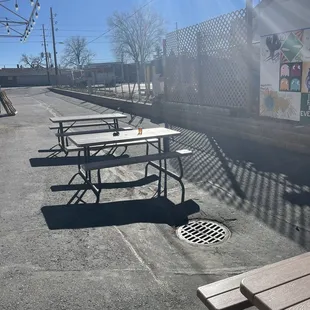 Outdoor seating. Pups are allowed inside too though!