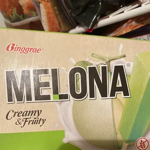 Melona Ice cream bars, melon flavored. Awesome I've cream snack