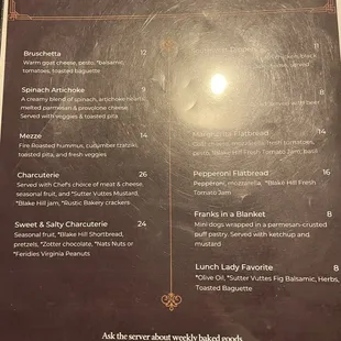 Food menu