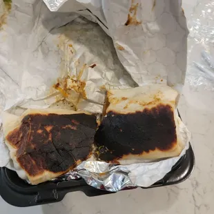 My burnt jerk chicken wrap