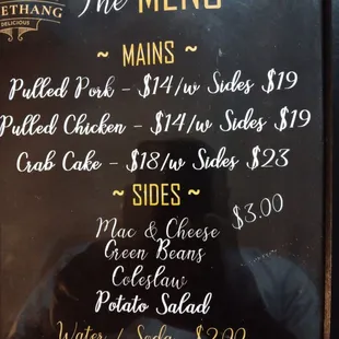 a menu for a restaurant