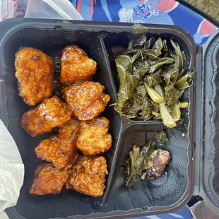 a tray of food
