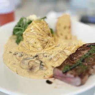 Steak Cream Pasta