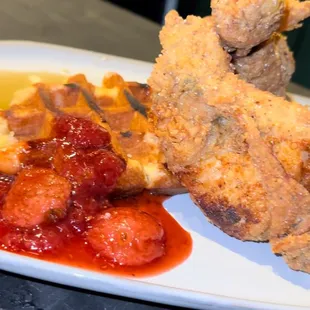 Pan Fried Chicken &amp; Waffles