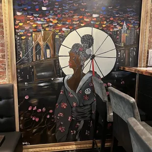 Art wall near the bar