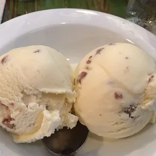 Homemade butter pecan ice cream