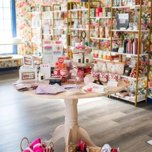 a table with a lot of items on it