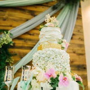 a wedding cake on a table