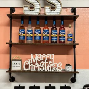 a shelf of candy and condiments