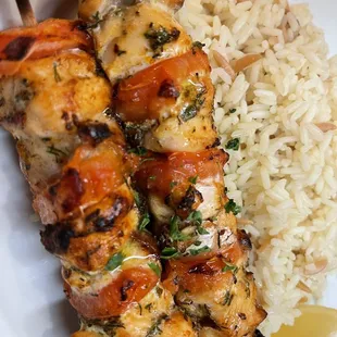 Grilled salmon skewers special