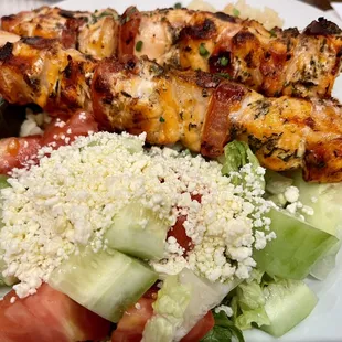 Grilled salmon skewers special