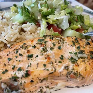 Salmon Fillet, salad and rice!