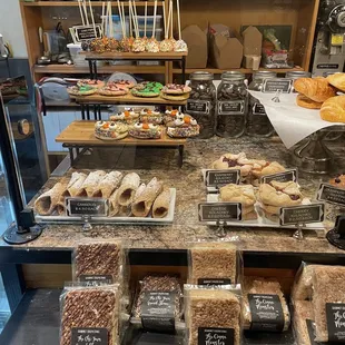 a display of baked goods