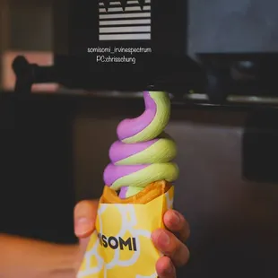 Ube and matcha swirl