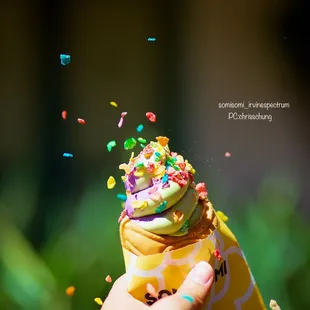 Ube and Matcha with fruity pebbles