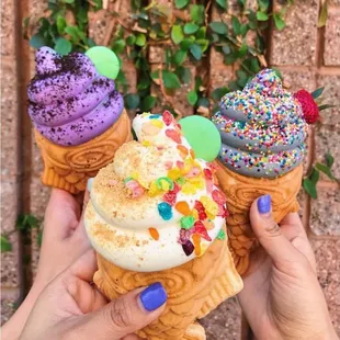 Ube, milk, black sesame