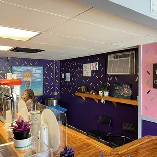 Inside ice cream bar area.