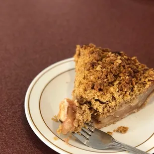 a slice of pie on a plate