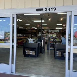 the front door of the store