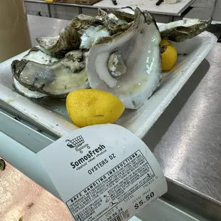 Well priced oysters.