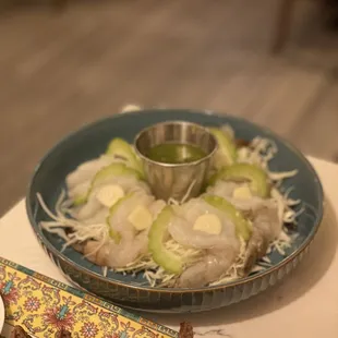 Goong chae Nam-pla - Thai raw shrimp salad