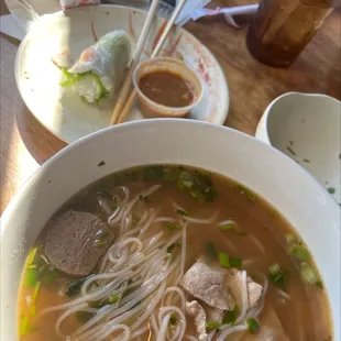 Combination pho w/ spring shrimp/pork