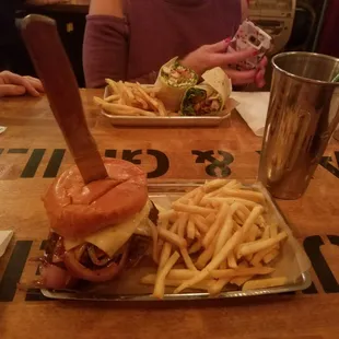 SOB Burger, great flavor, but you will need a pile of napkins, and maybe a shower!