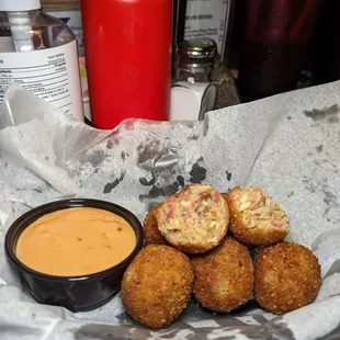 The fried Reuben balls