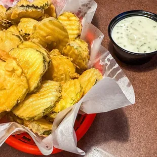 Thurman fried pickle chips.