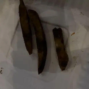three pieces of food in a bag
