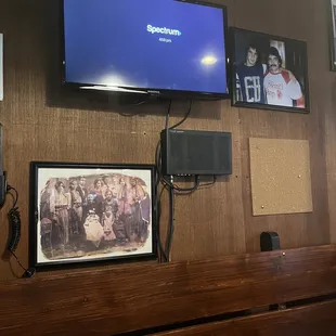 Individual televisions at each booth