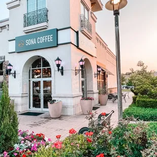 the front of the building