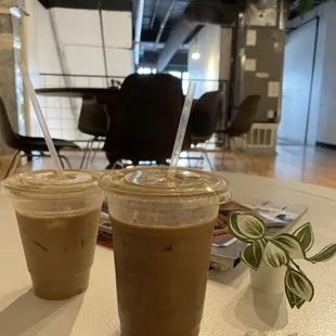 Upstairs view, Smoked maple iced coffee and the S'more's iced mocha