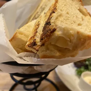 Bread served with 3 dipping sauces