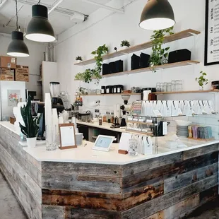 the interior of a coffee shop