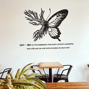 a butterfly on the wall